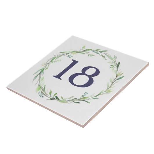 Groene Krans Custom House Nummer Bord Plaque Sign Tegeltje (Zijkant)