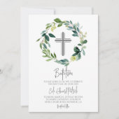 Groene krans doop uitnodiging (Voorkant)