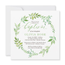 Groene Krans Doop Uitnodiging, BOHO