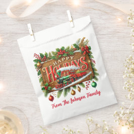 Groene krans en Kersttrein Prettig Kerstfeest Bedankzakje