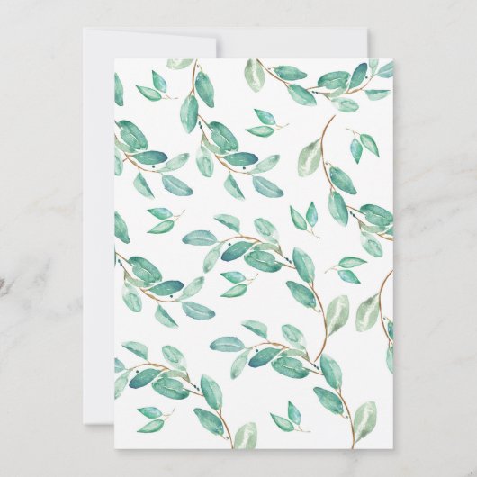 Groene krans Kerstfeest Uitnodiging (Achterkant)