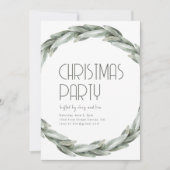 Groene krans Kerstfeest Uitnodiging Sjabloon (Voorkant)