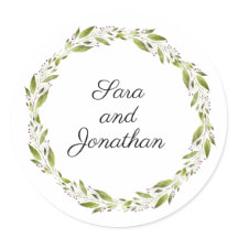 Groene krans met Bourgondische bloemen | Bruiloft