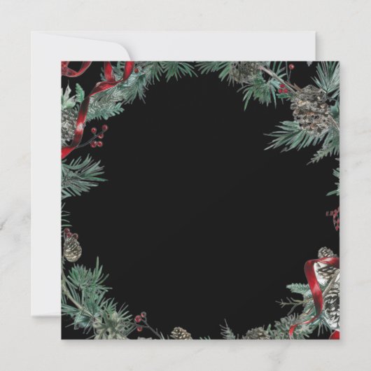 Groene krans met rode lint Vierkant Open Huis Kaart (Achterkant)