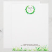Groene krans moderne waterverf briefhoofd ontwerp (Voorkant / Achterkant)