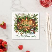 Groene krans op houten bord Gelukkig Kerstfeest