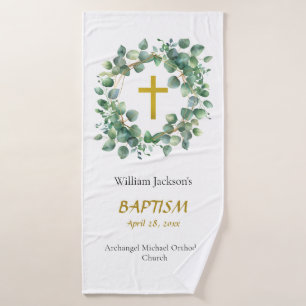 Groene krans orthodoxe doopgeschenk          badhanddoek