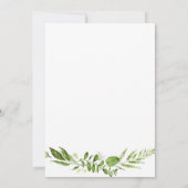 Groene krans repetitie diner uitnodigingen, rustie kaart (Achterkant)