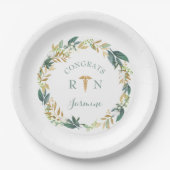 Groene krans RN afstudeerfeest decor Papieren Bordje (Voorkant)