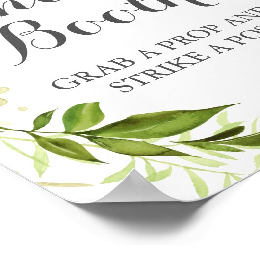 Groene Krans Trouw Foto Booth Bord, Rustieke Blad Poster (Hoek)