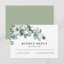 Groene krans trouw RSVP kaart