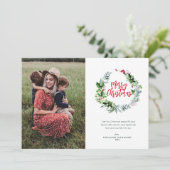 groene krans vrolijke kerstkaart (Staand voorkant)