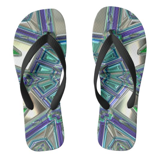 Groene Kristal Fractal Flip Flops (Voetbed)