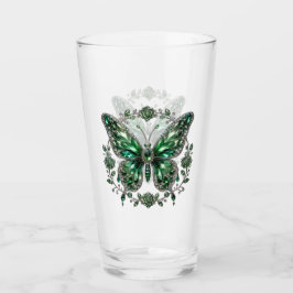 Groene Kristallen Vlinder | Bloem Frame Glas