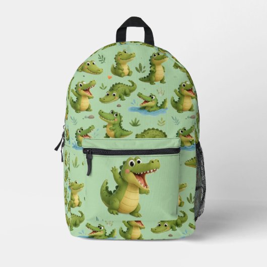 Groene Krokodil 3D gedrukt Bedrukte Rugzak (Voorkant)