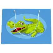 Groene krokodil groot cadeauzakje (Voorkant)