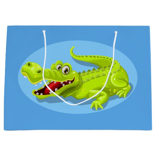 Groene krokodil groot cadeauzakje (Voorkant)