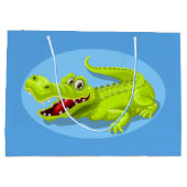 Groene krokodil groot cadeauzakje (Achterkant)
