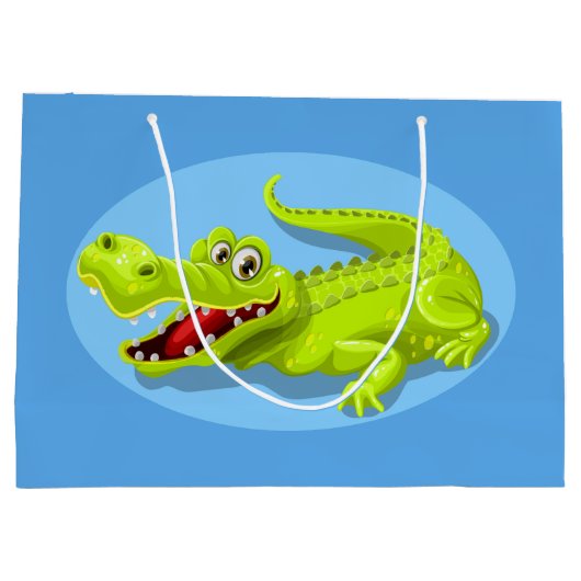Groene krokodil groot cadeauzakje (Achterkant)
