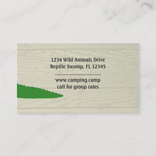 Groene krokodil visitekaartje (Achterkant)