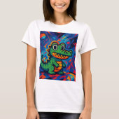 Groene krokodil vrouwen T-shirt (Voorkant)