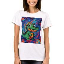 Groene krokodil vrouwen T-shirt