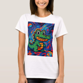 Groene krokodil vrouwen T-shirt