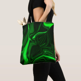 Groene krommen, gevouwen, nikkelbekleed, donkere a tote bag
