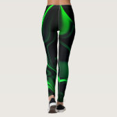 Groene krommen of golflengte in het donkerste fond leggings (Achterkant)