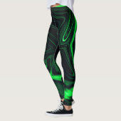 Groene krommen of golflengte in het donkerste fond leggings (Links)