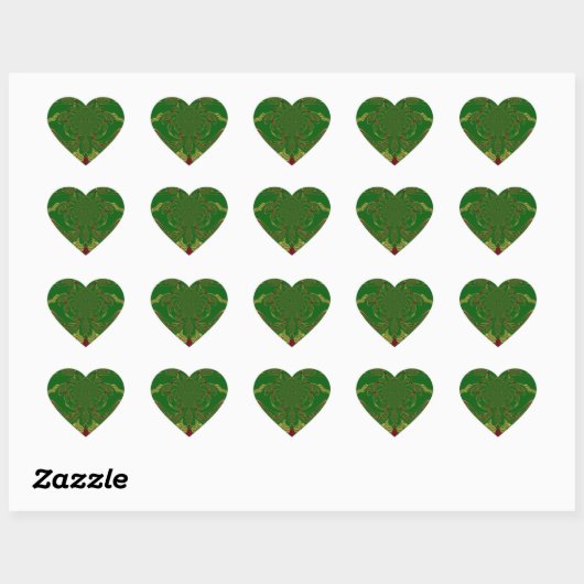 Groene Kroon Hart Sticker (Vel)