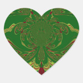 Groene Kroon Hart Sticker (Voorkant)