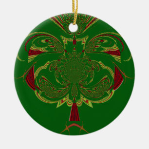 Groene Kroon Keramisch Ornament