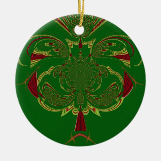Groene Kroon Keramisch Ornament (Voorkant)