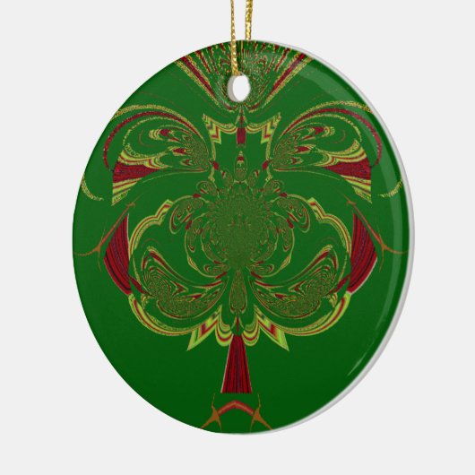 Groene Kroon Keramisch Ornament (Links)
