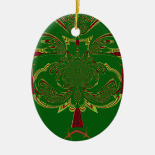 Groene Kroon Keramisch Ornament