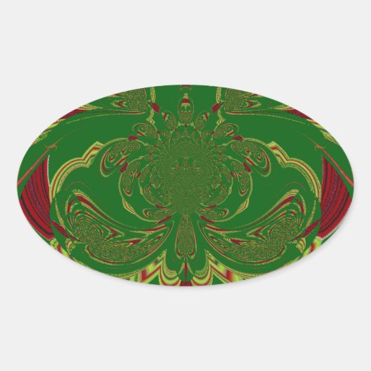 Groene Kroon Ovale Sticker (Voorkant)
