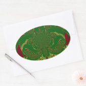 Groene Kroon Ovale Sticker (Envelop)