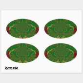 Groene Kroon Ovale Sticker (Vel)