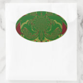 Groene Kroon Ovale Sticker (Tas)