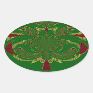 Groene Kroon Ovale Sticker