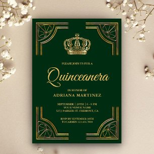  groene  kroon Quinceanera Kaart
