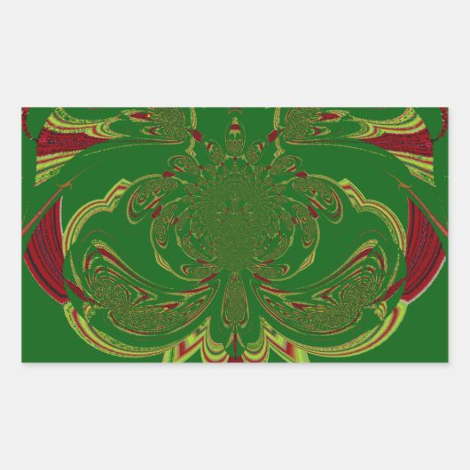 Groene Kroon Rechthoekige Sticker (Voorkant)