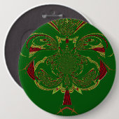 Groene Kroon Ronde Button 6,0 Cm (Voorkant /achterkant)