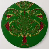 Groene Kroon Ronde Button 6,0 Cm (Voorkant)