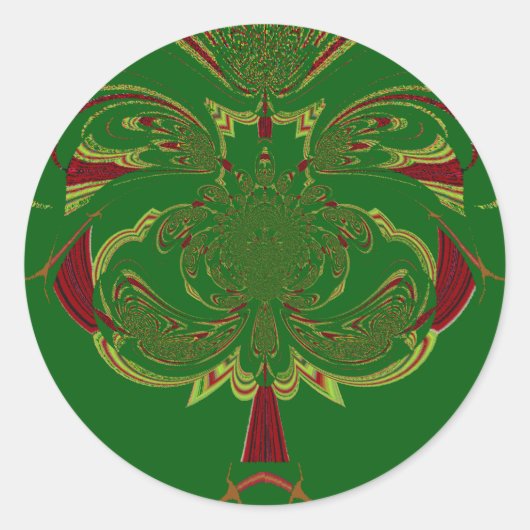 Groene Kroon Ronde Sticker (Voorkant)