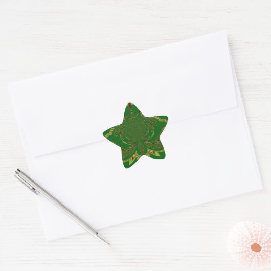 Groene Kroon Ster Sticker (Envelop)