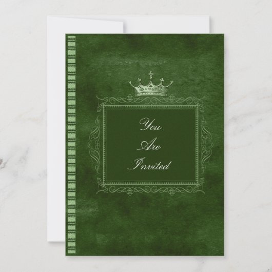 Groene kroonbruiloft Uitnodigingen (Voorkant)