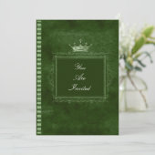 Groene kroonbruiloft Uitnodigingen (Staand voorkant)