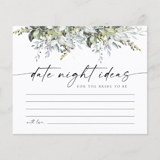 Groene Kruiden Date Night Ideas Kaart (Voorkant)